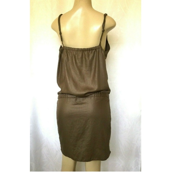 Nano Universe Dress Spaghetti Strap Mini Khaki - Picture 3 of 6